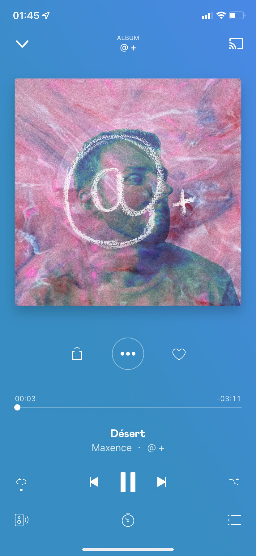 screenshot d'un mockup de la cver de maxence sur deezer