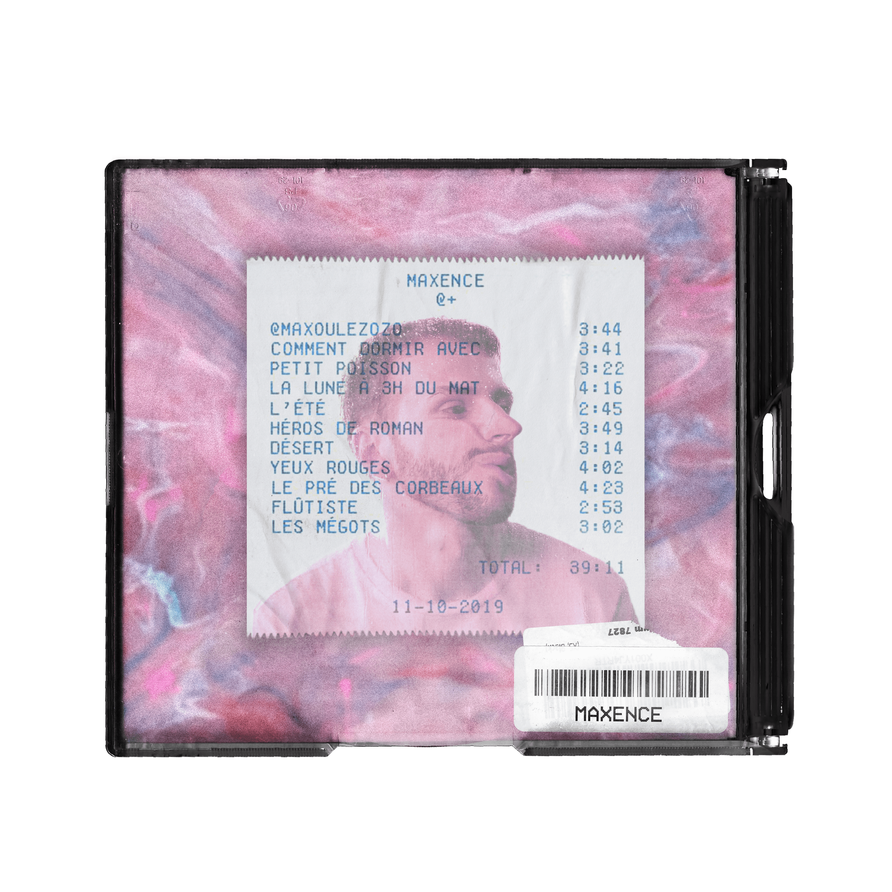 mockup de la cover alternative réalisée par irène pour l'album de maxence