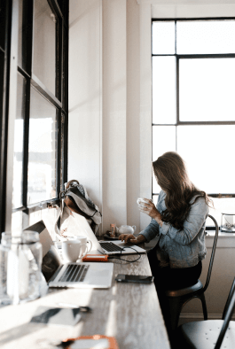 a lady working in office