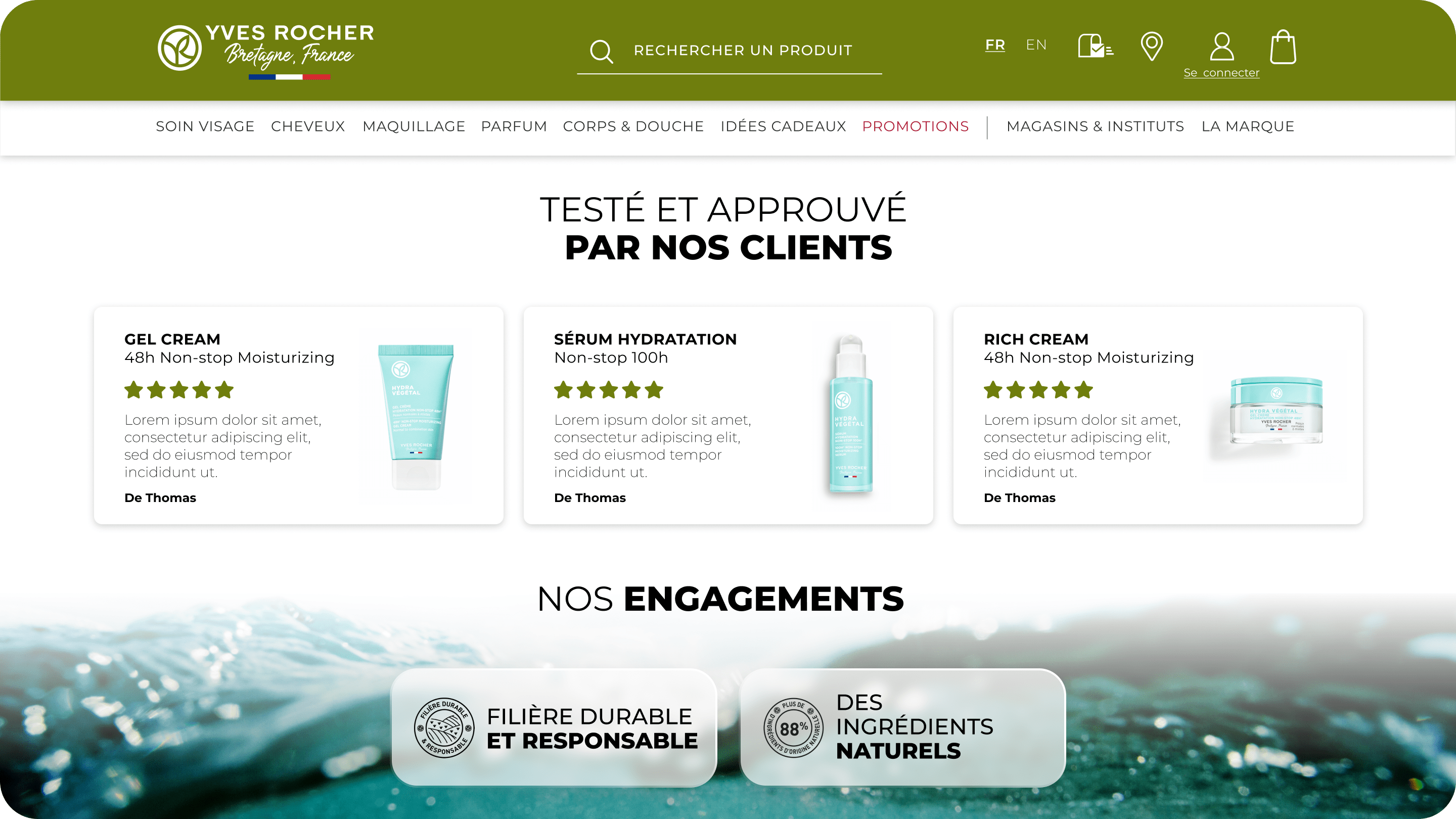 Yves Rocher · Webdesign