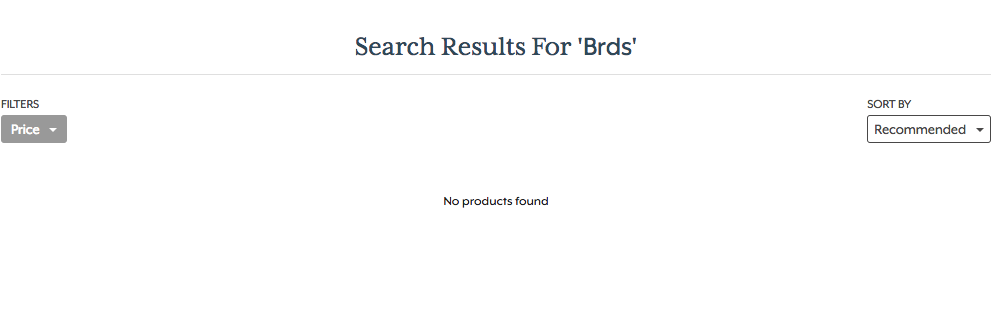 UL no results page