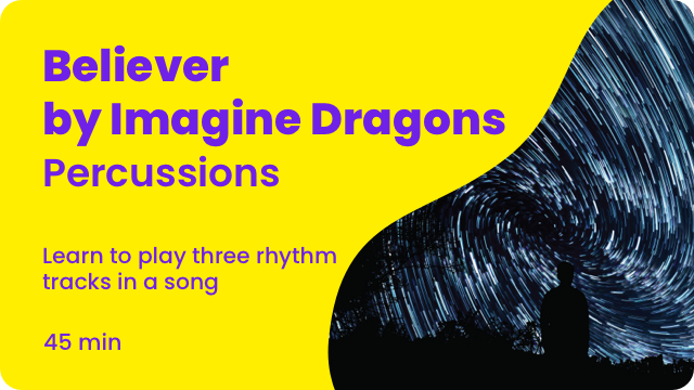 Resources: How to play the rhythm tracks of Believer | Solfeg.io