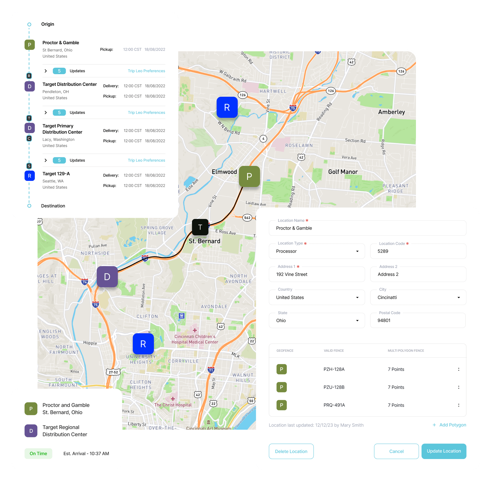 Real-time transportation visibility supply chain RTTV for manufacturing ...