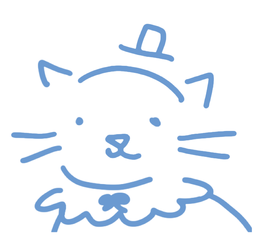 light blue outline of a cat logo