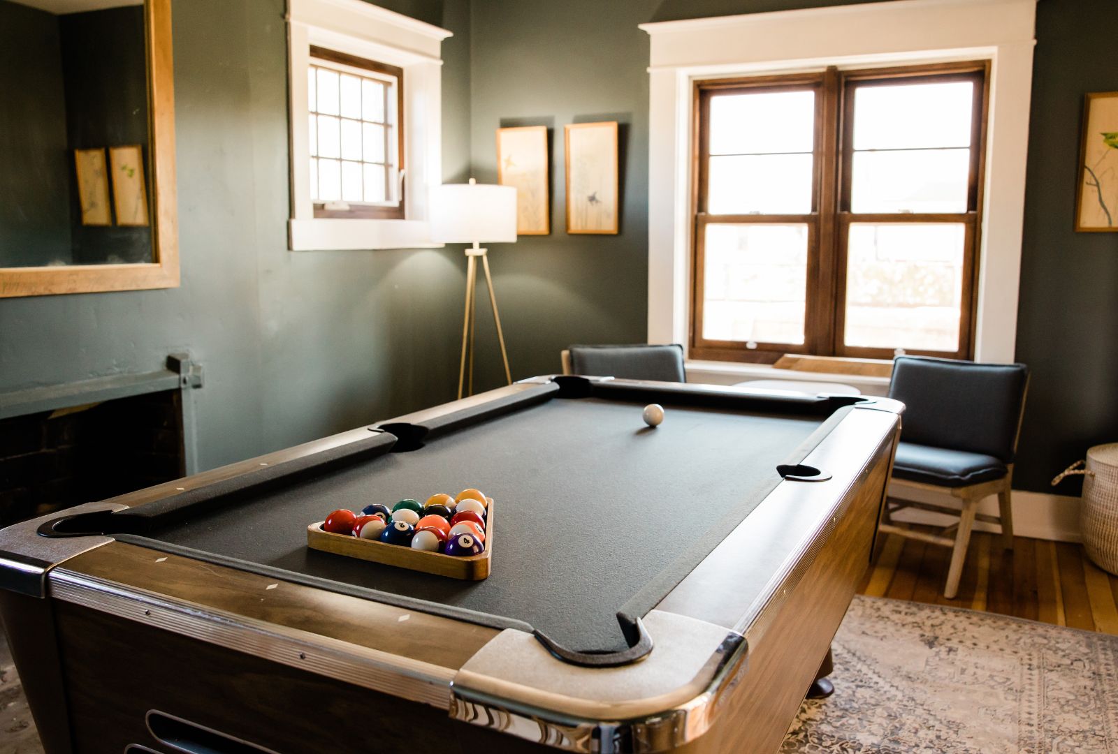 Billiard Balls on the Game Table in a Room