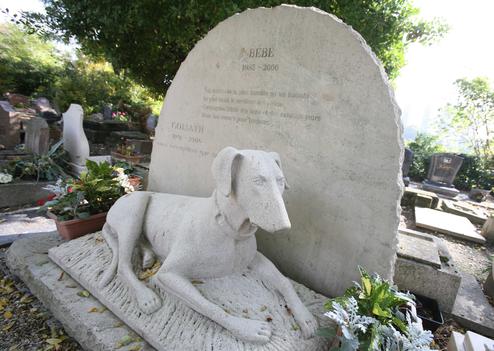 The Cemetery of Dogs is said to be the world's oldest public pet cemetery with more than 40,000 animals have been buried in this cemetery, not just dogs, but also cats, a racehorse, a lion, a monkey, and domestic animals such as rabbits, hamsters, mice, birds, and fish. Asnieres, FRANCE -28/10/2009