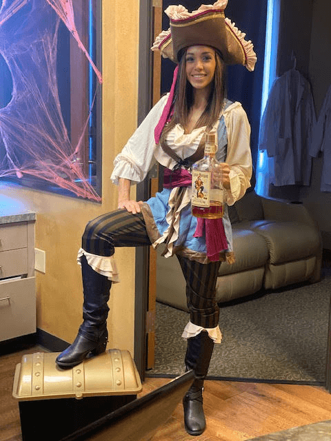 Dental worker dressed as a pirate