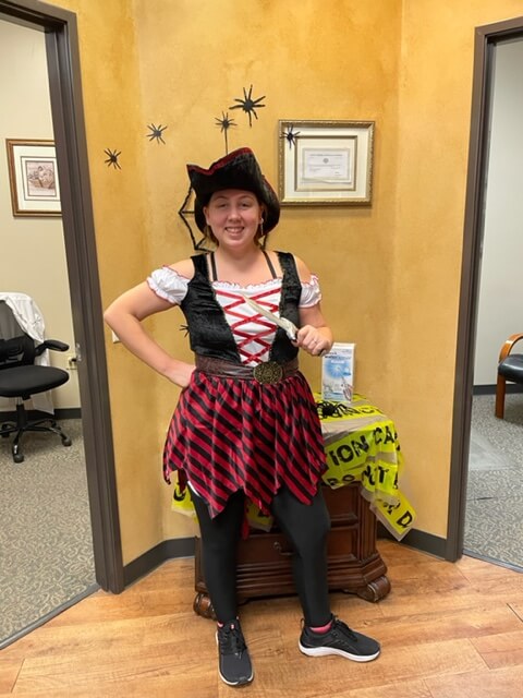 dental assistant dressed as a pirate