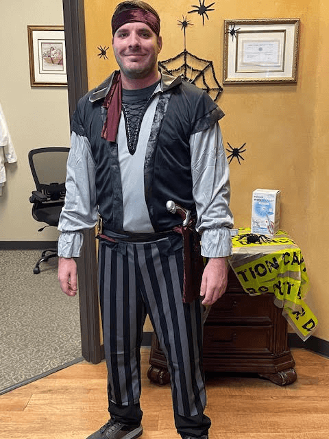 dental assistant dressed as a pirate