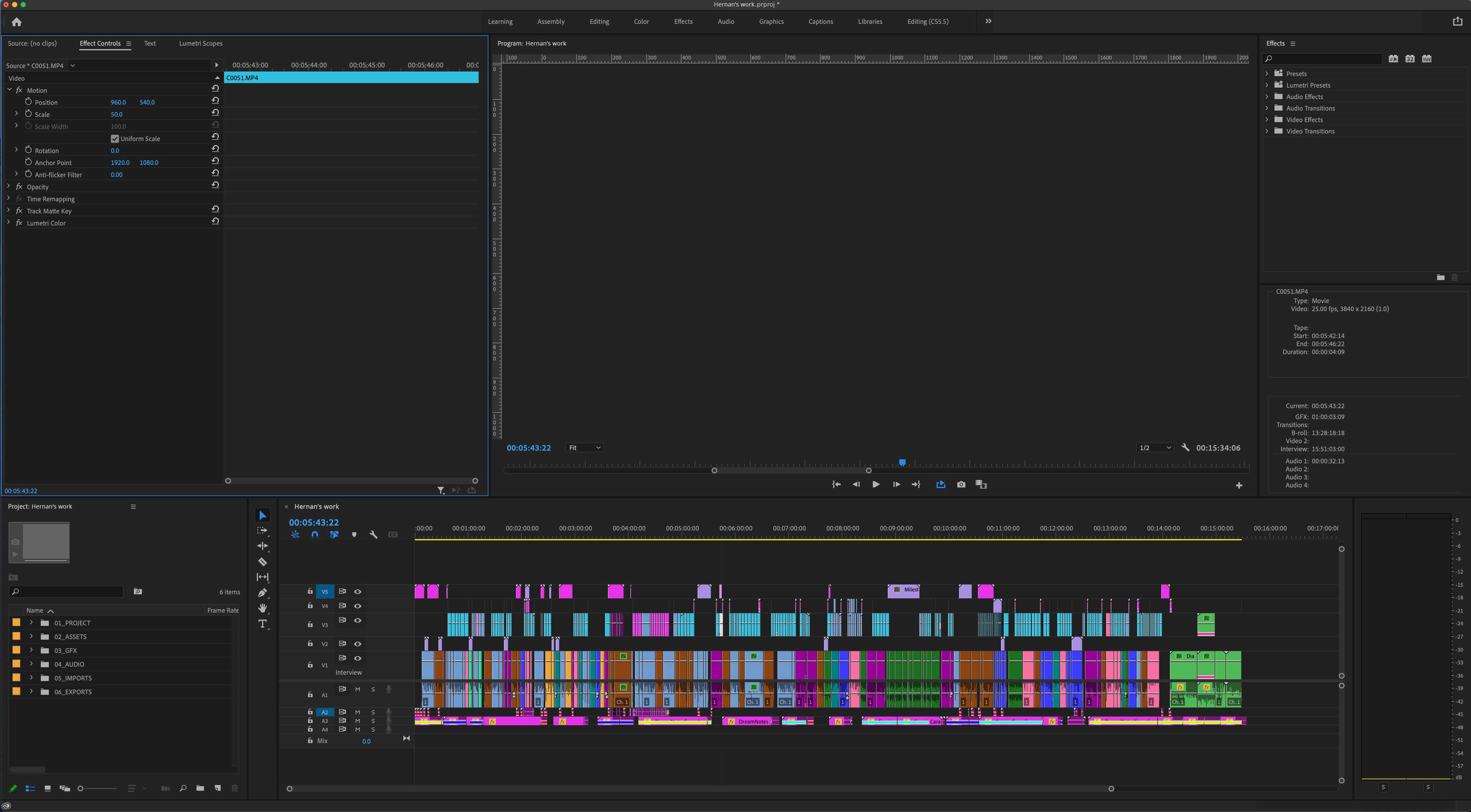 Premiere pro workspace
