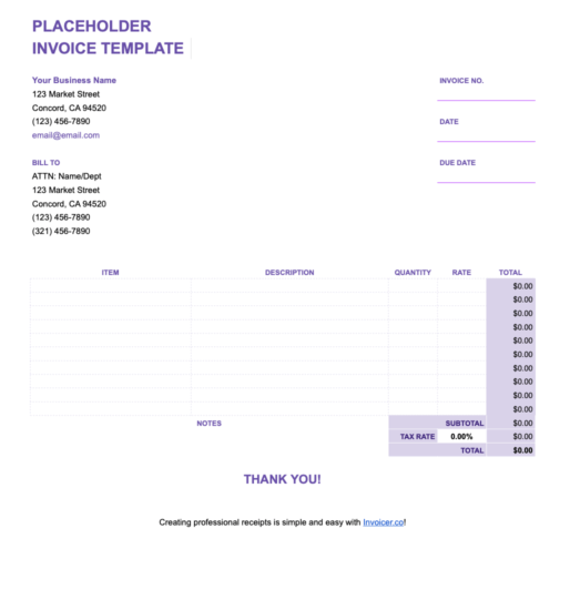 Receipt Template | Barbershops and Hair Salons | Invoicer