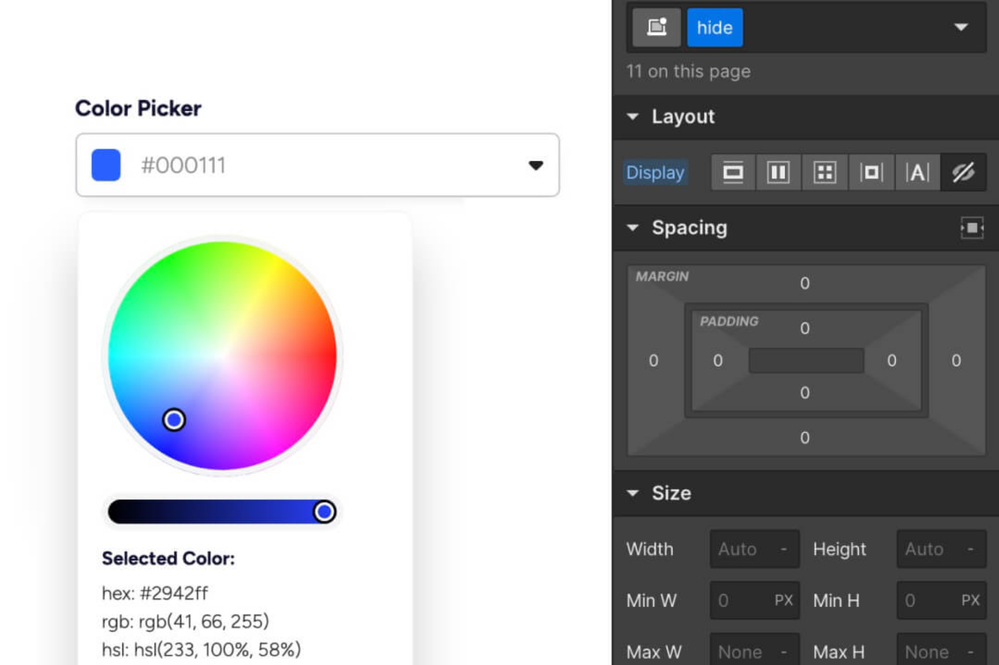 Color Picker Input Webflow Form UI Kits Webflow