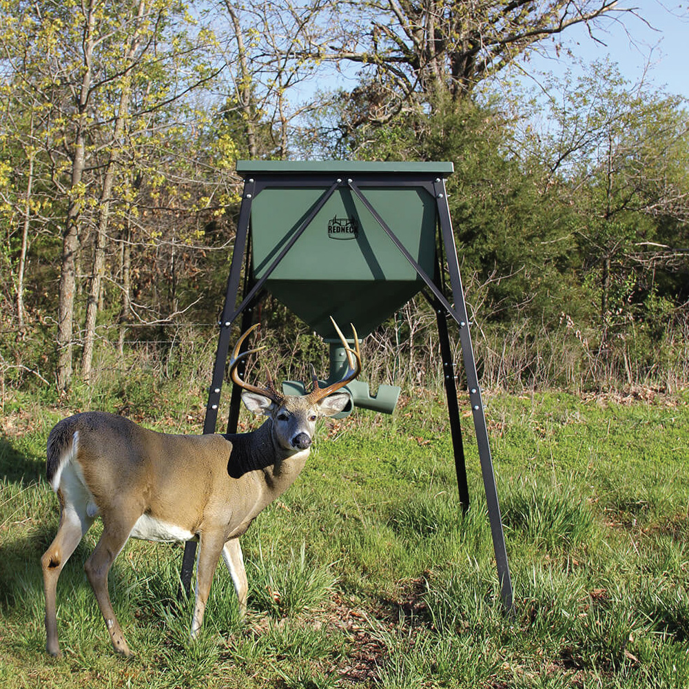 750 LB FIBERGLASS GRAVITY DEER FEEDER Feeders Jade Seed & Outdoor