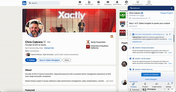 Autobound Chrome Extension overview showing personalized content generation