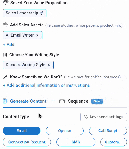 Autobound word count slider for adjusting email length