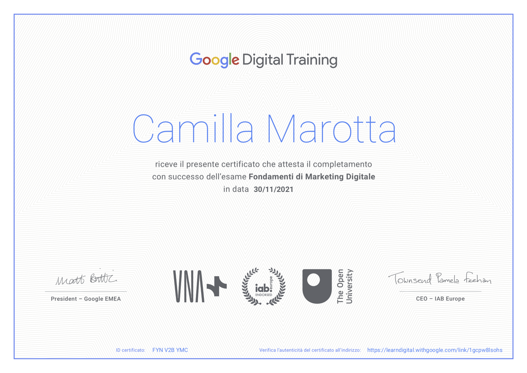 Google Digital Training Certificate