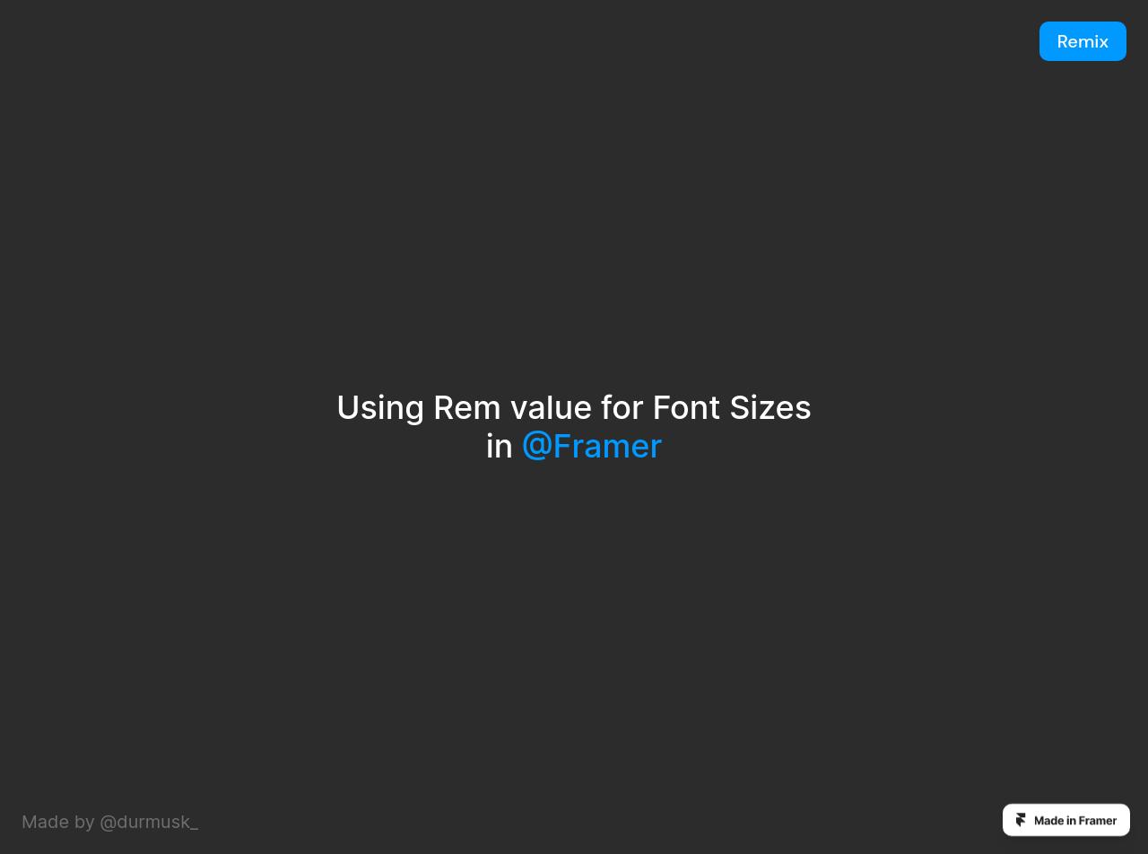 Using Rem value for Font Sizes and creating Responsive Texts by Durmus