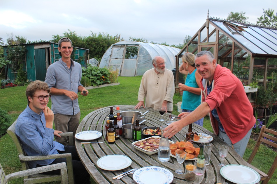 Party for Felix on his last night - Edward my son, Felix, Gert my permaculture neighbour, Steph and Mick (Tasty Leaves)
