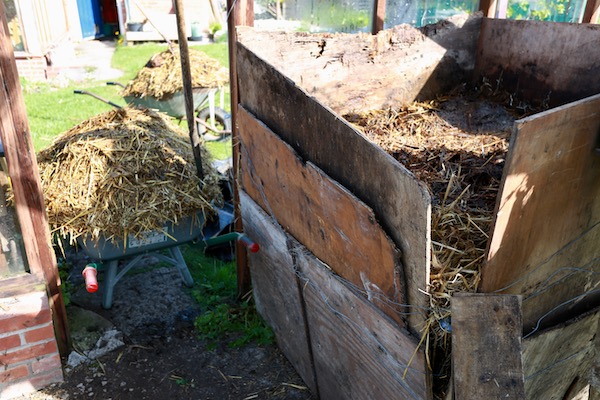 Top up of hotbed with fresh manure