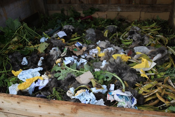 You can add any organic matter and this is after a visit to the hairdresser