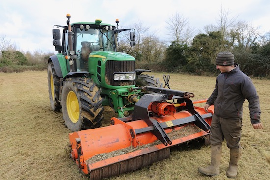 With his pasture topper