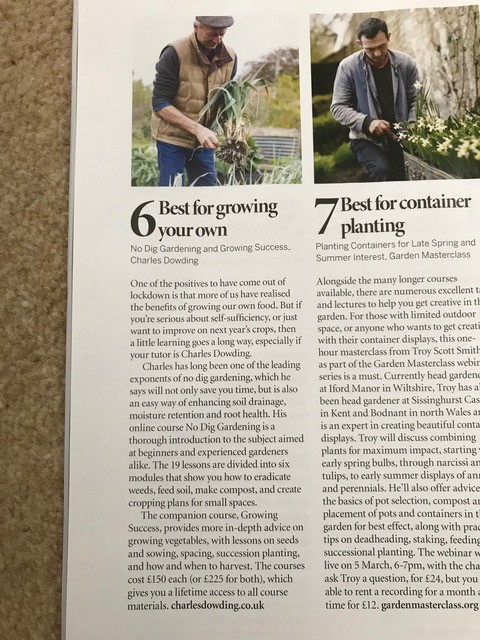 Course recommendation Gardens Illustrated