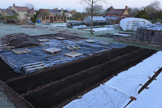 Easter Sunday frosty morning view April mulches