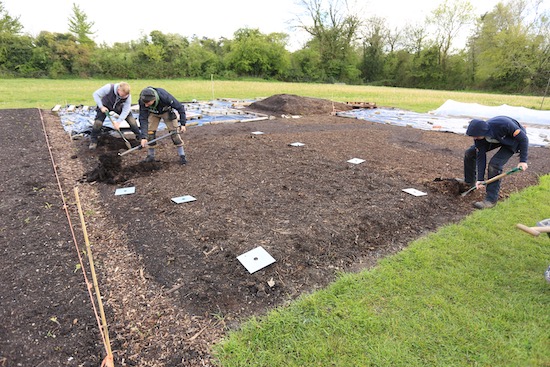 First dig holes for anchor plates after careful measure