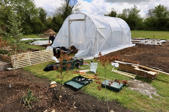 New tunnel 10 x 15ft after three hours, luckily not too windy