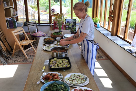 Kate Forrester with course lunch