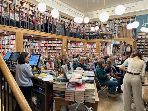 My no dig talk at Toppings bookshop in Bath was a sell out with 130 people and the bookshop sold out of a large stock of No Dig books as well