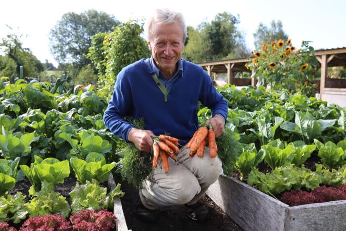 Charles with June sown carrots
