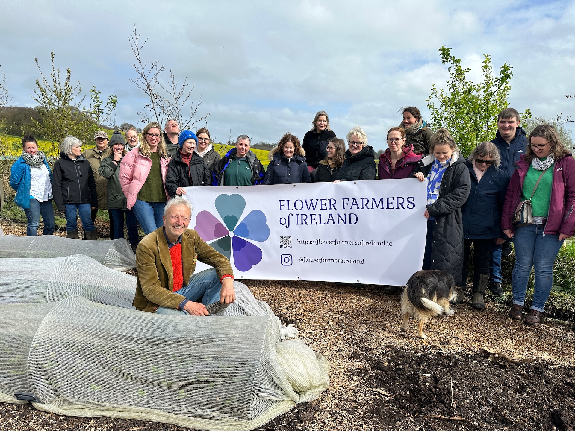 With Irish flower farmers at Swainstown Farm, Co. Meath Ireland