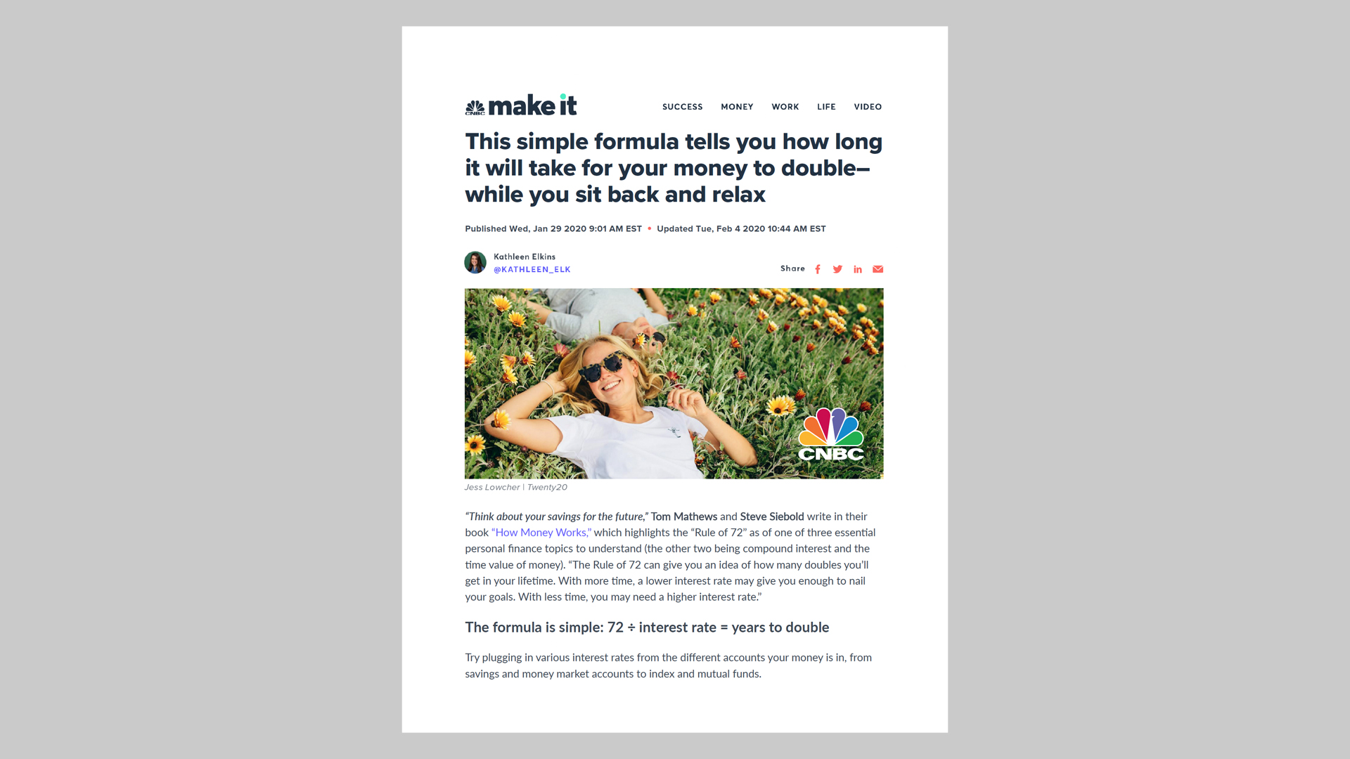 HMW - CNBC MakeIt Article