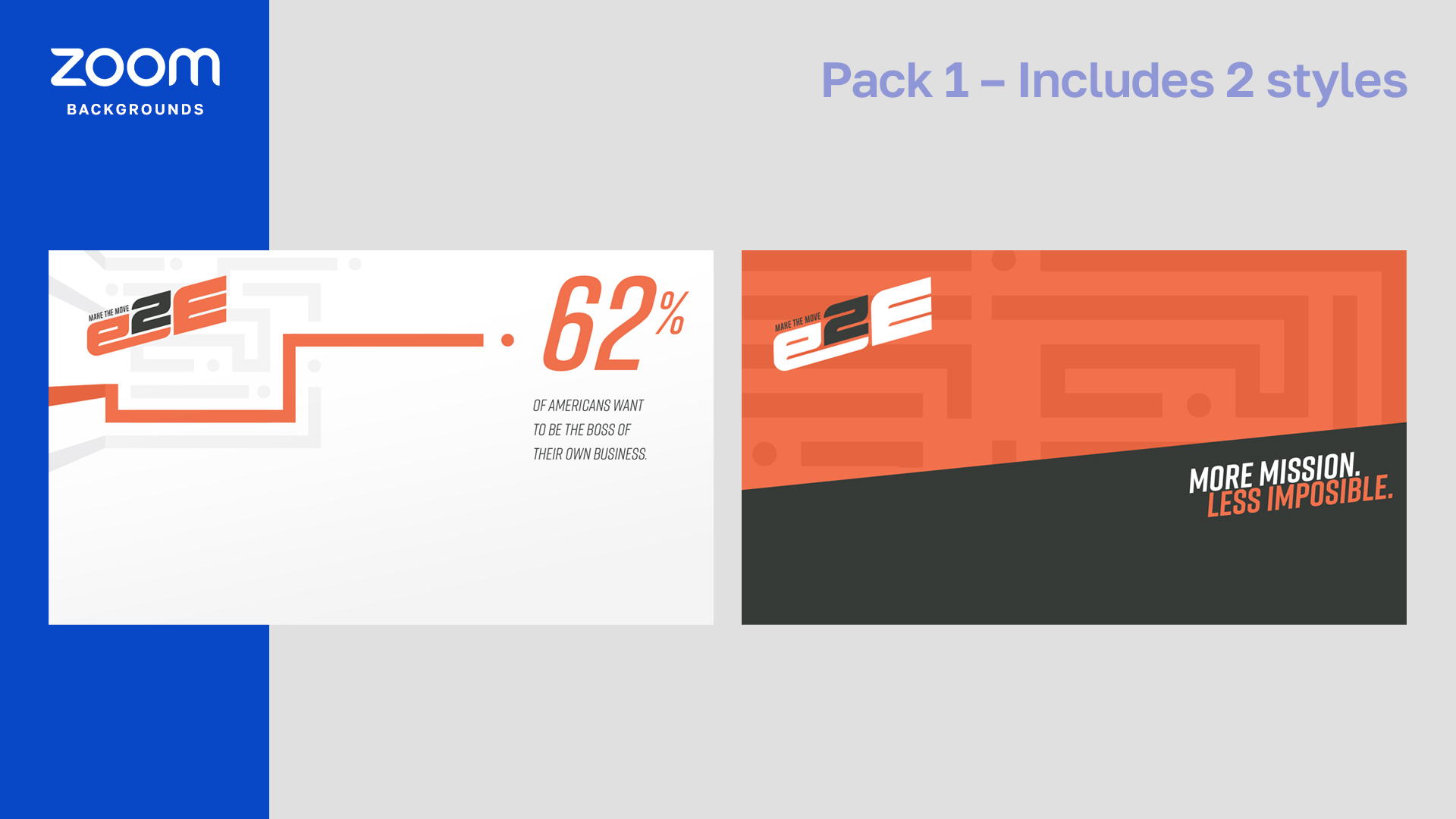 e2E ZOOM Backgrounds - Pack 1: 2 Styles