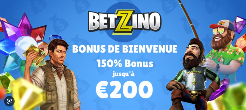 Interface du casino Betzino montrant les promotions et les jeux