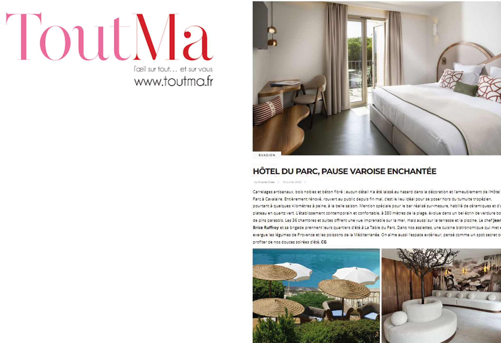 TOUT MA parle de notre projet l'Hôtel du Parc