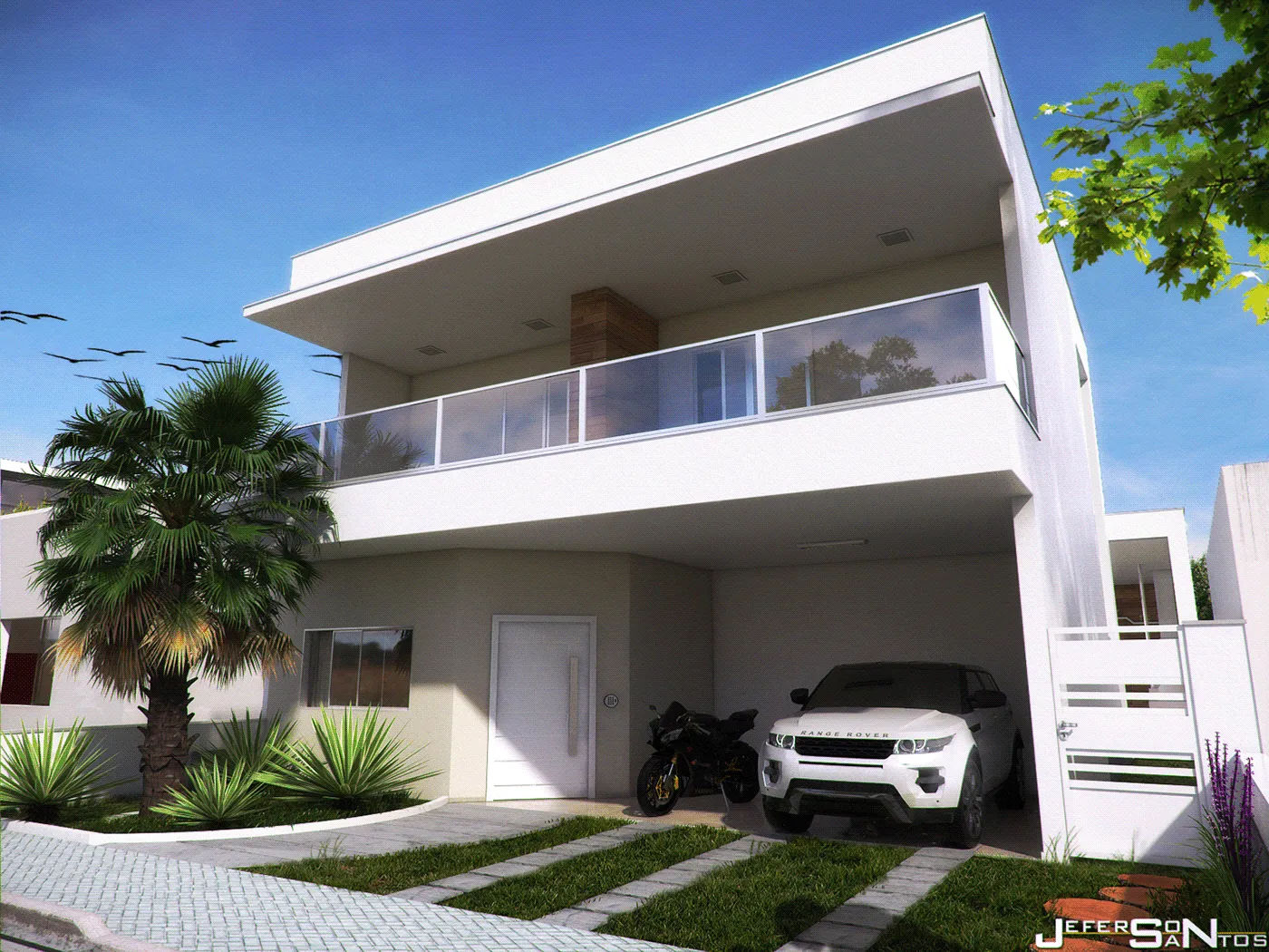 Imagem frontal de uma casa.