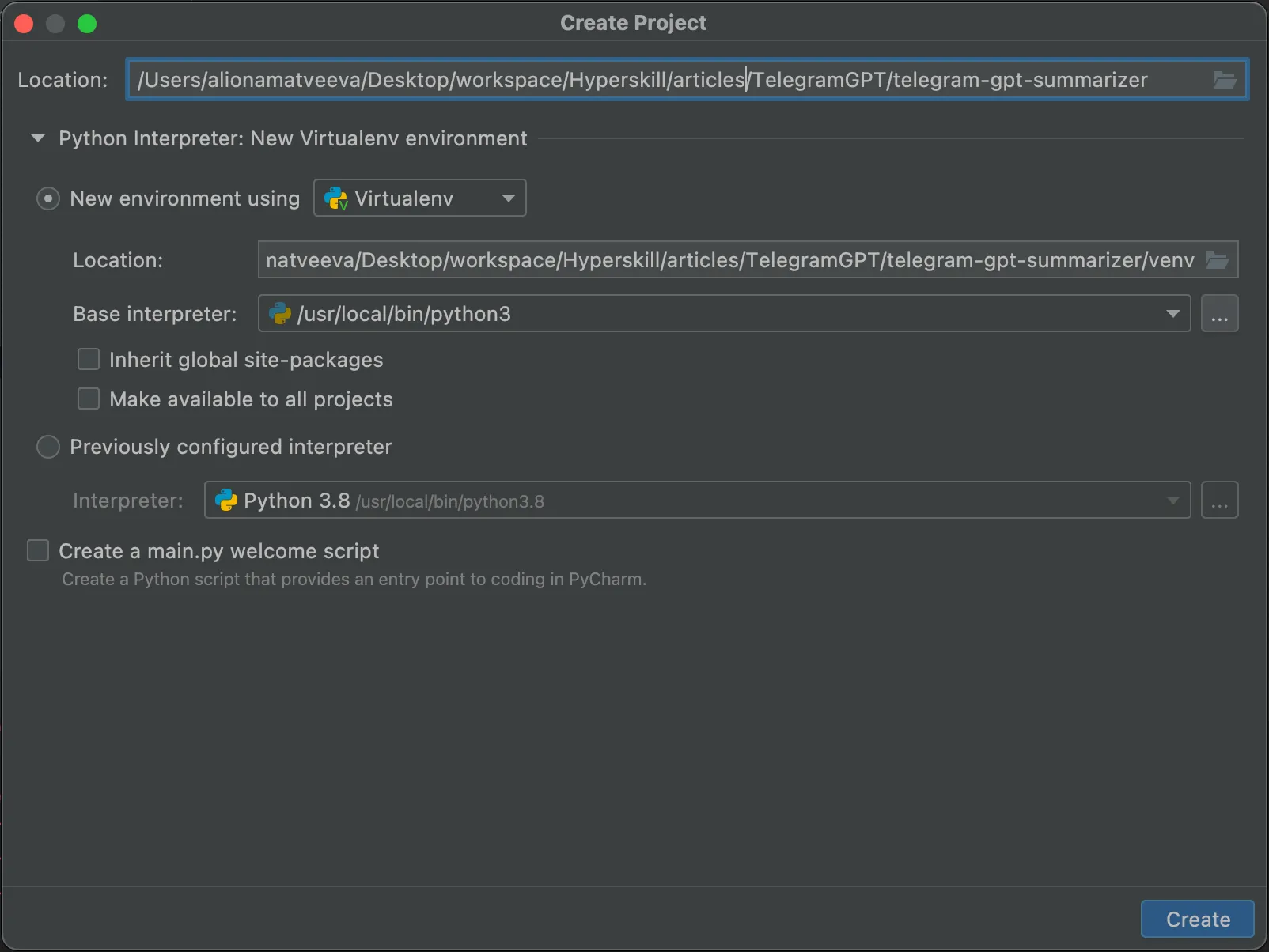 Hyperskill Blog Telegram Conversation Summarizer Bot with ChatGPT