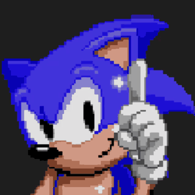 Sonic the hedgehog waving to you.