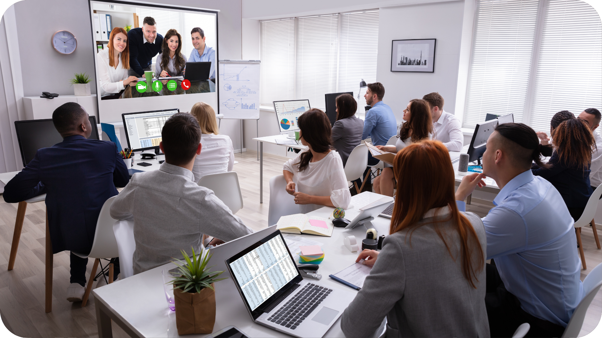 Everyone attending a hybrid meeting