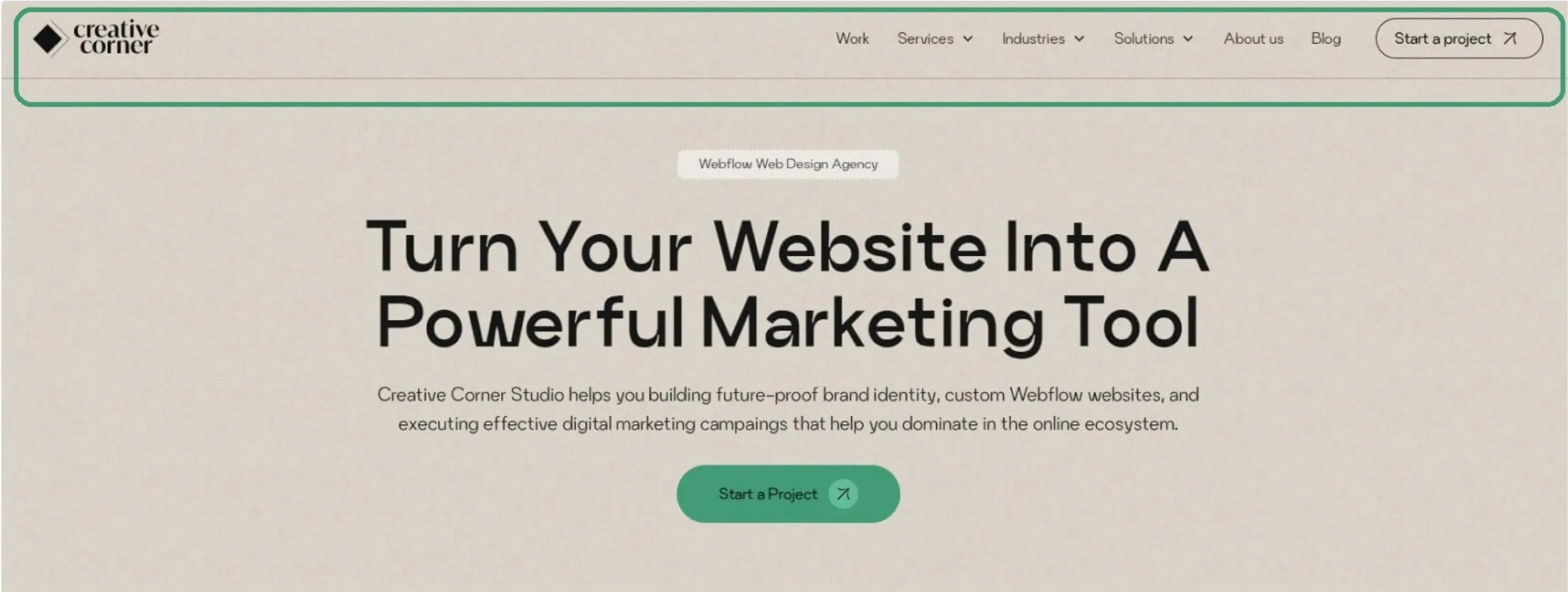 Creative Corner Website Header