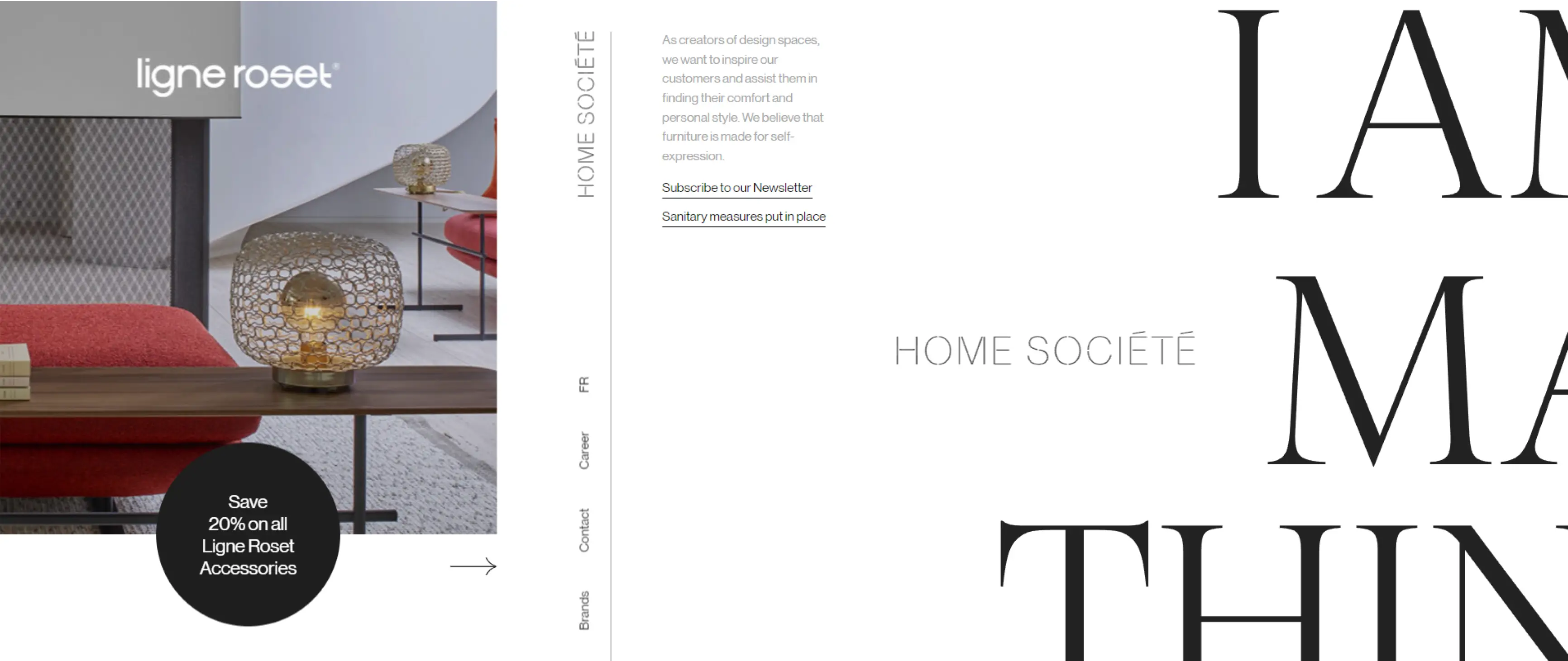 screenshot of Home Societe's website scroll animation