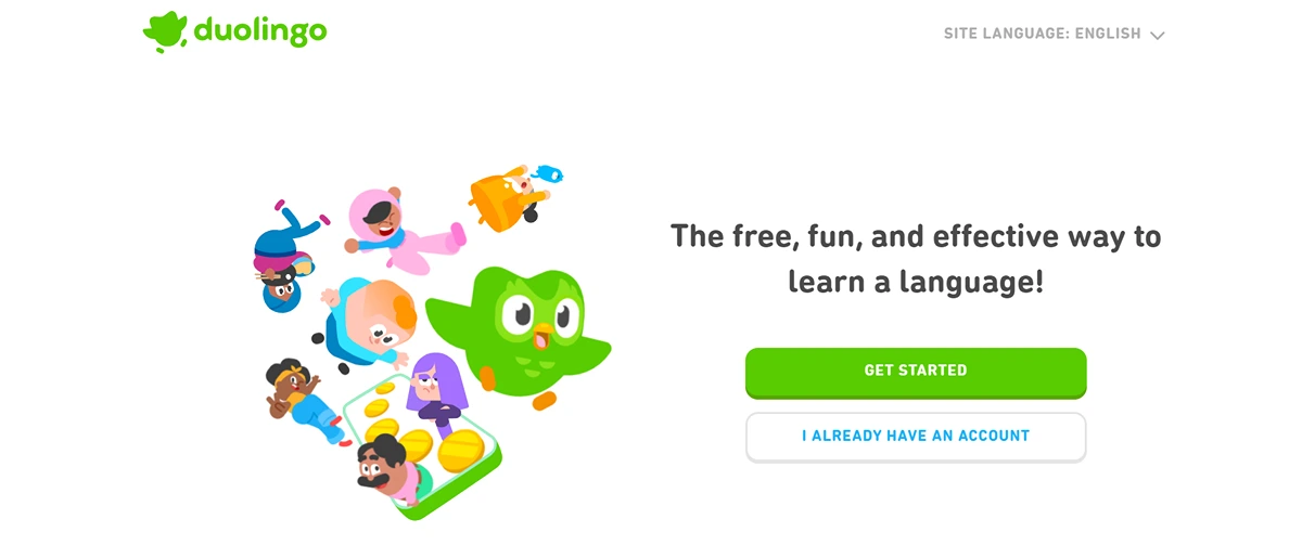 Duolingo's website screenshot