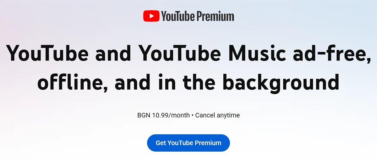 Youtube premium screenshot