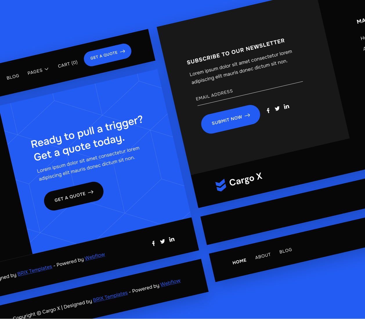 Cargo X flow website template