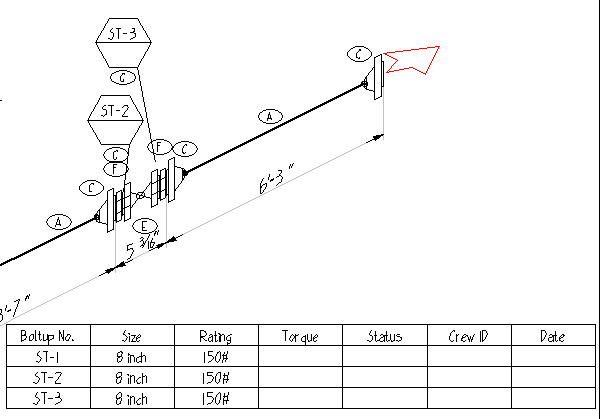 Torque Mapping Boltups - SpoolFab Piping Isometrics Drawing Software