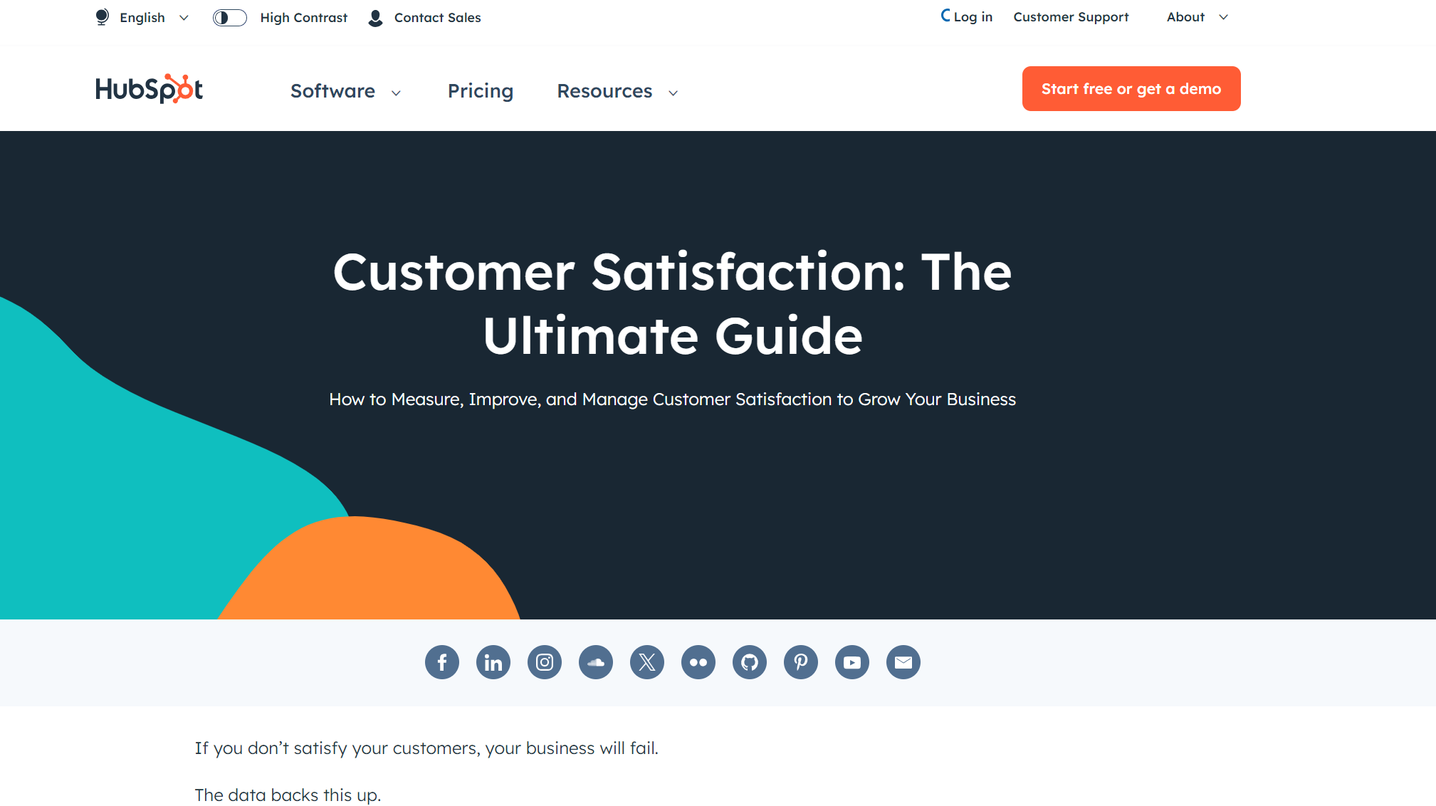 HubSpot guide on measuring and improving customer satisfaction to grow your business.