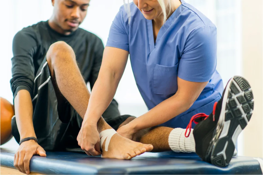 Physiotherapy rehabilitation after injury