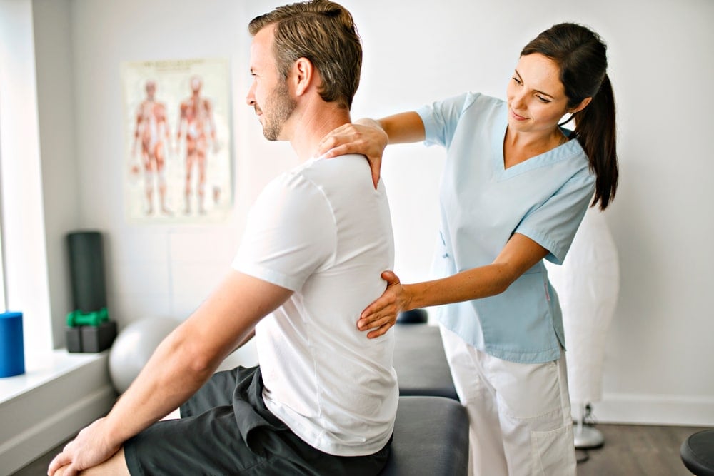 Chiropractor at work
